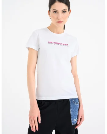 Tricou slim-fit din bumbac, Negru/Alb optic/Roz
