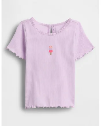 Tricou din bumbac cu decolteu rotund, Lila
