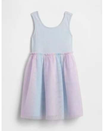 Rochie cu aplicatie din tul, Lila/Albastru deschis