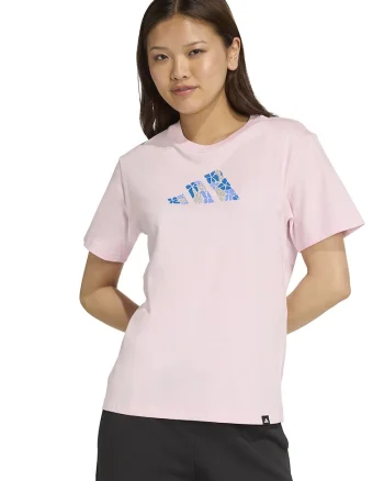Tricou din bumbac cu imprimeu logo, Roz pastel