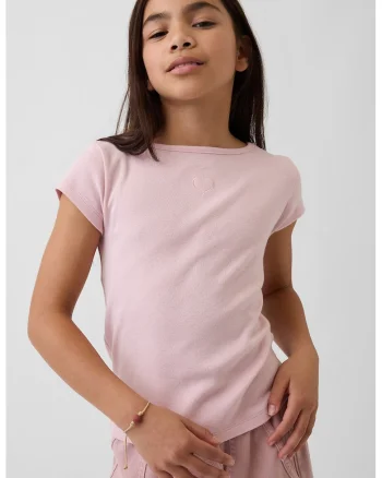 Tricou slim-fit cu decolteu rotund, Roz pal