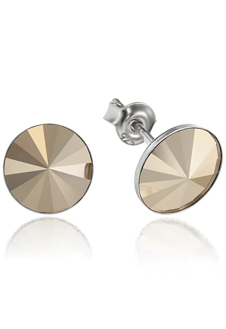 Cercei Argint 925 placat cu rodiu cu cristale Swarovski® Rivoli 8mm, Auriu