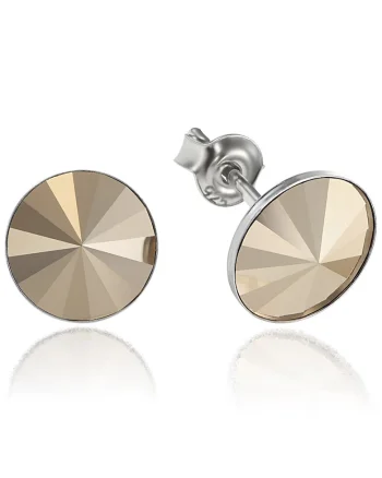 Cercei Argint 925 placat cu rodiu cu cristale Swarovski® Rivoli 8mm, Auriu