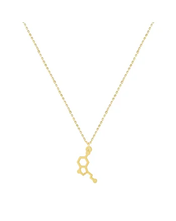 Colier Aur 585 - 14K - Molecula de serotonina - Molecula fericirii
