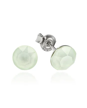Cercei Argint 925 placat cu rodiu cu cristale Swarovski® Xirius 6mm, Verde pal
