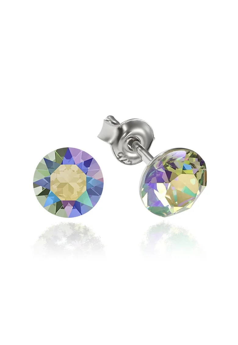 Cercei Argint 925 placat cu rodiu cu cristale Swarovski® Xirius 6mm, Mov pal