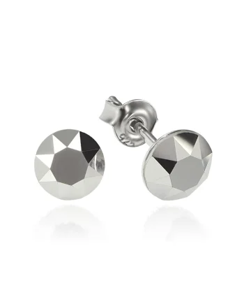 Cercei Argint 925 placat cu rodiu cu cristale Swarovski® Xirius 6mm, Gri