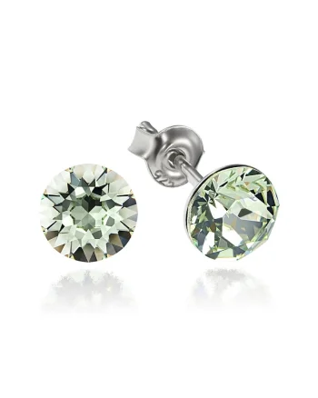 Cercei Argint 925 placat cu rodiu cu cristale Swarovski® Xirius 6mm, Verde