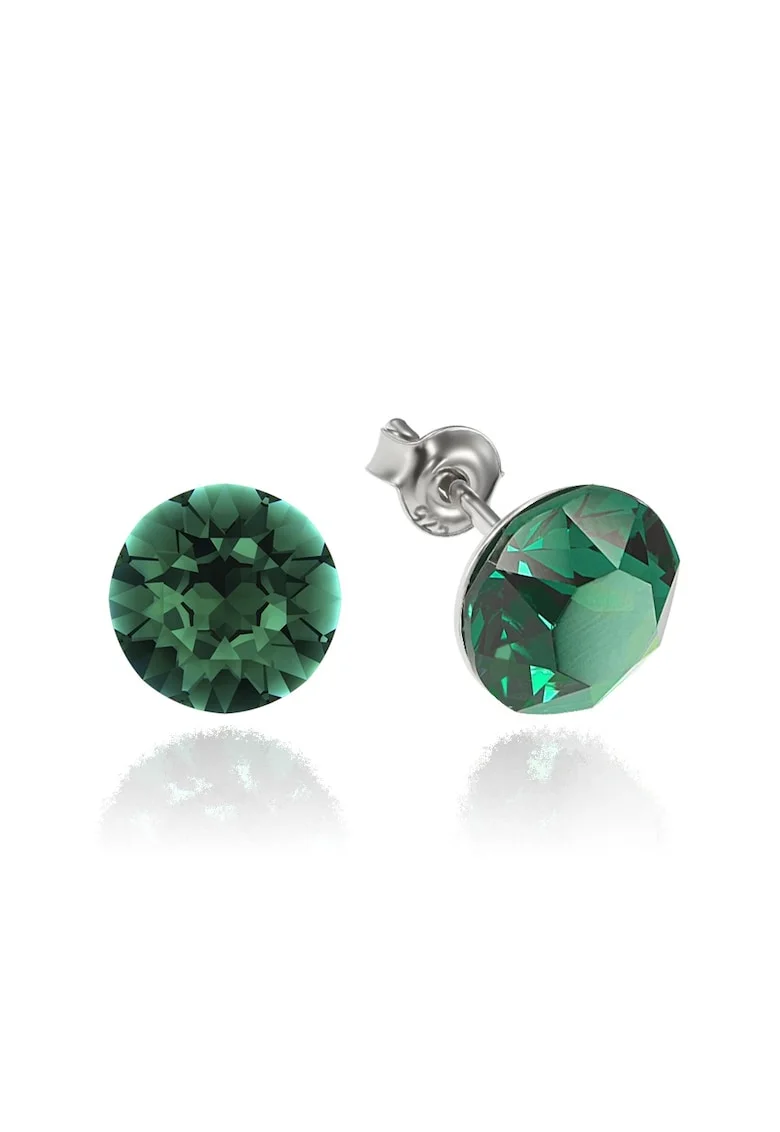 Cercei Argint 925 placat cu rodiu cu cristale Swarovski® Xirius 8mm, Verde