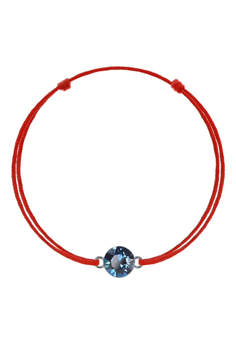 Bratara Kabbalah cu pandantiv din Argint 925 placat cu rodiu si Cristal Swarovski® Xirius 6mm, Albastru