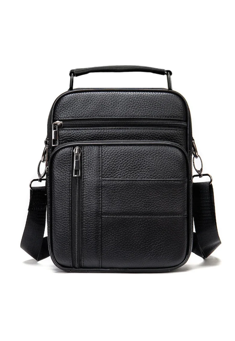 Geanta/Borseta piele naturala,, Negru Obsidian