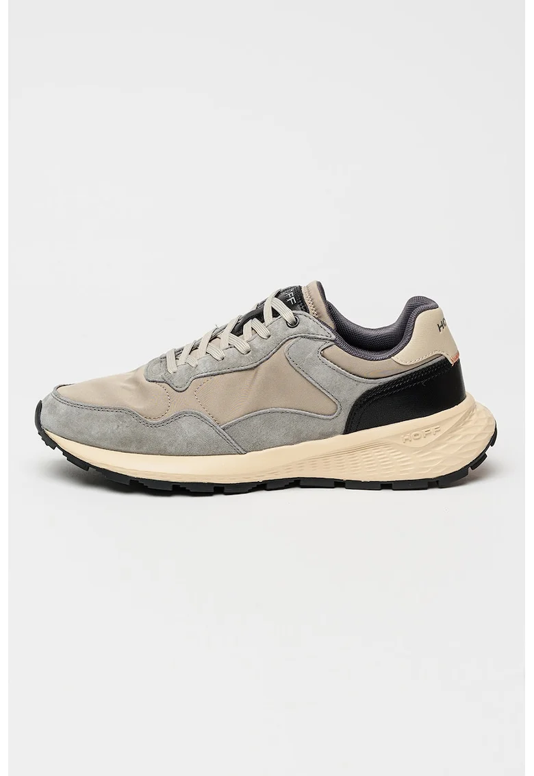 Pantofi sport City Mkii de piele intoarsa cu insertii din material textil, Maro taupe/Gri inchis