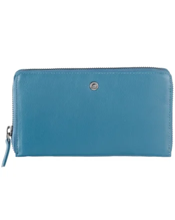 Portofel dama piele naturala 19 x 10.5 x 3, Spongy Nappa, Greenbudwqfqdrry, Albastru, 19 x 10.5 x 3 cm