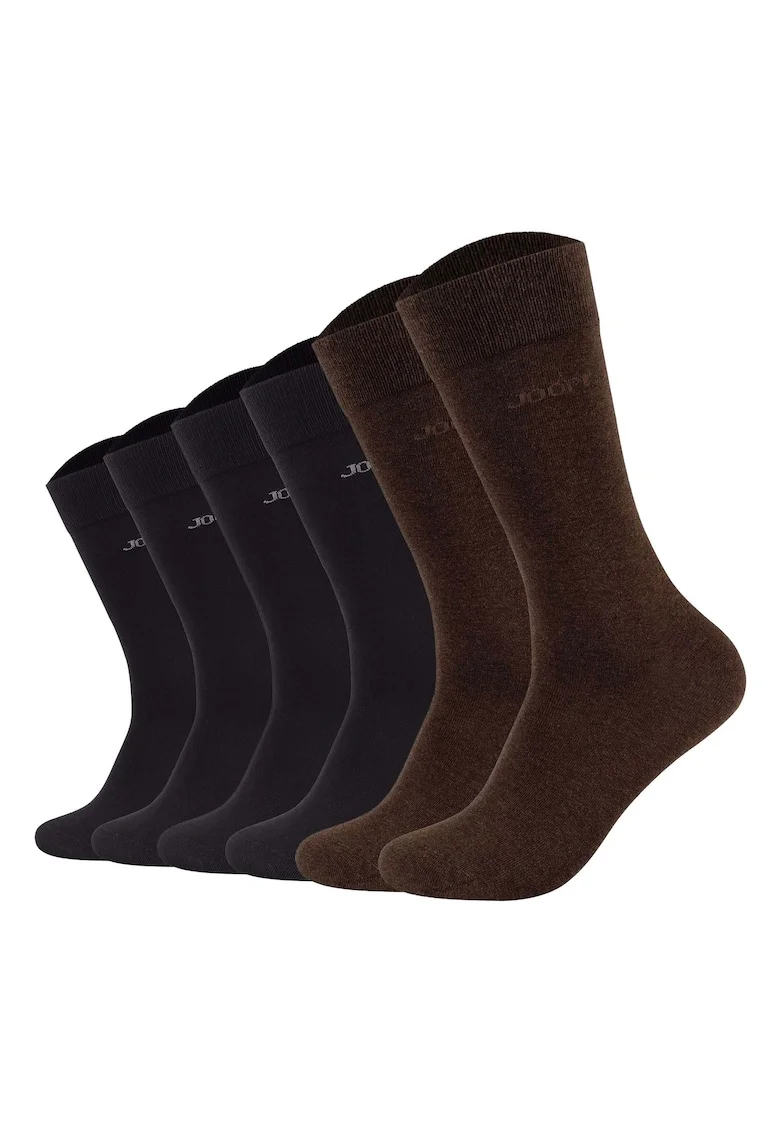 Set de sosete lungi unisex Premium Essential- 6 perechi, Maro inchis/Negru