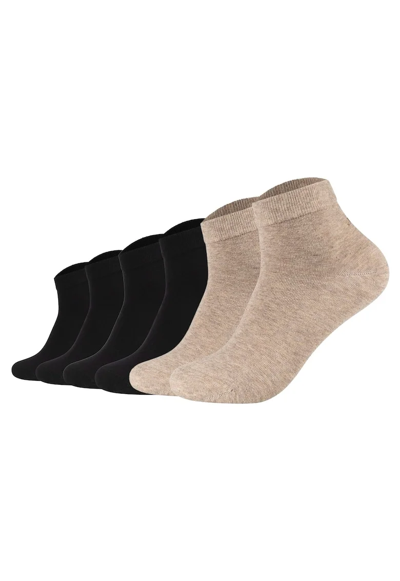 Set de sosete scurte unisex Premium Essential - 6 perechi, Negru/Bej