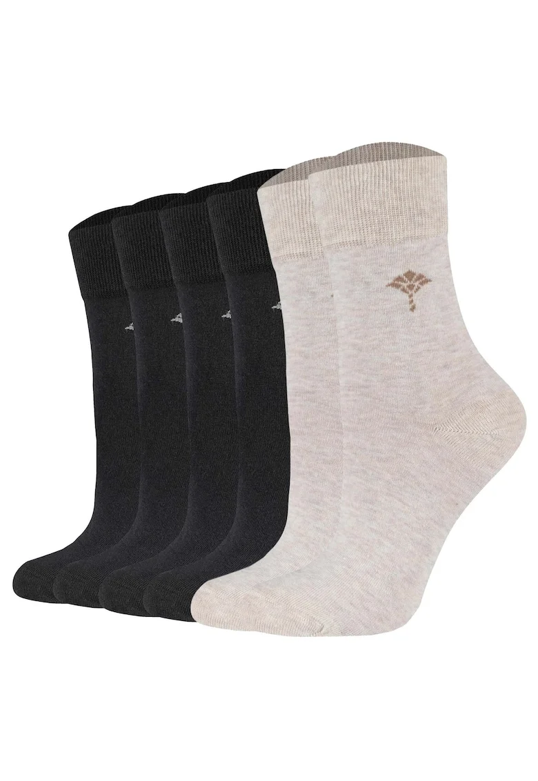Set de sosete scurte Daily Glam - 6 perechi, Negru/Bej deschis
