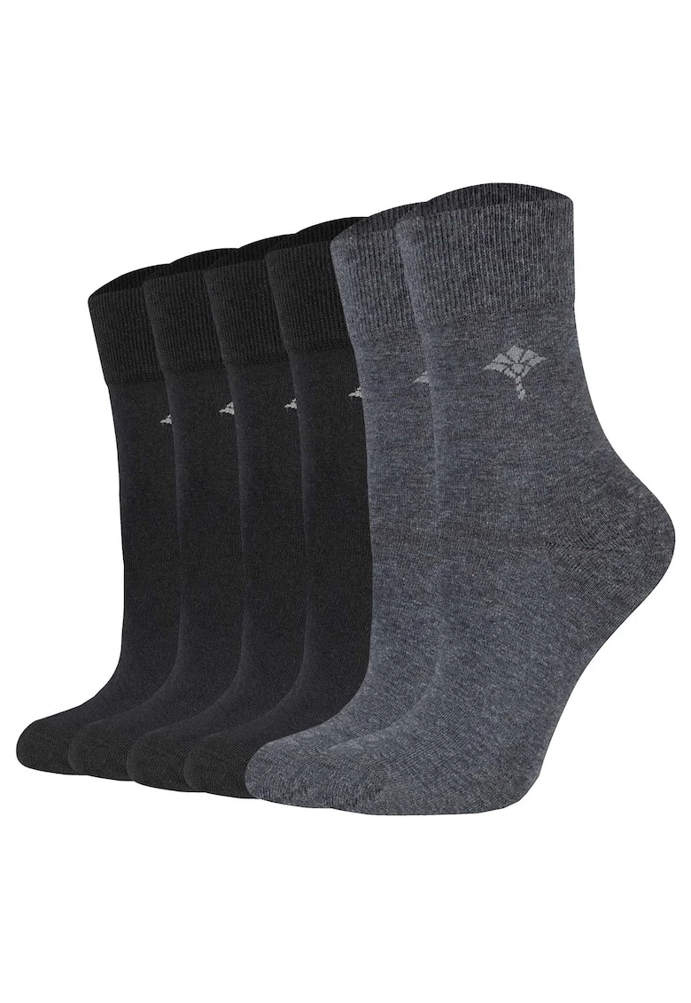 Set de sosete scurte Daily Glam - 6 perechi, Negru/Gri antracit