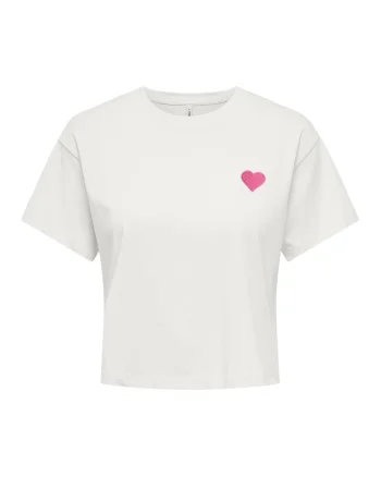 Tricou regular fit cu maneci cazute Brianna, Alb
