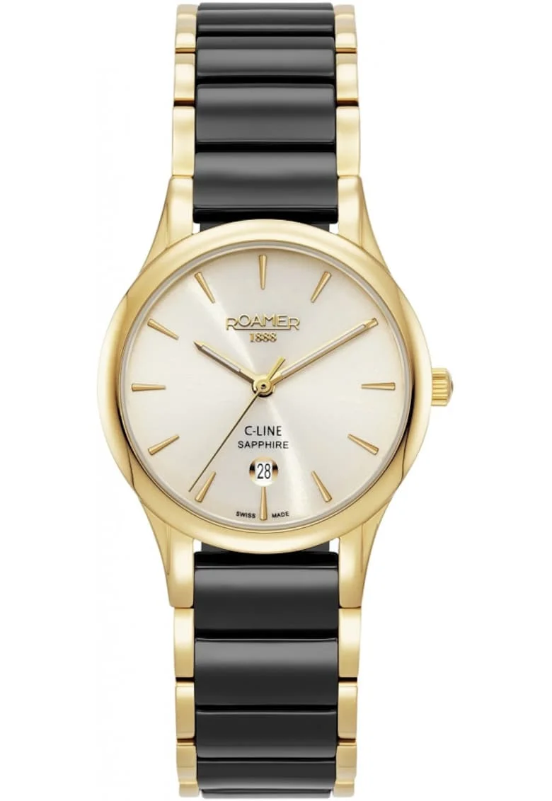Ceas de dama  658844 48 35 61, clasic si bijuterie, de culoare aurie