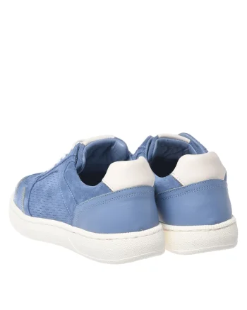 Pantofi sport din piele intoarsa cu sireturi, Albastru deschis