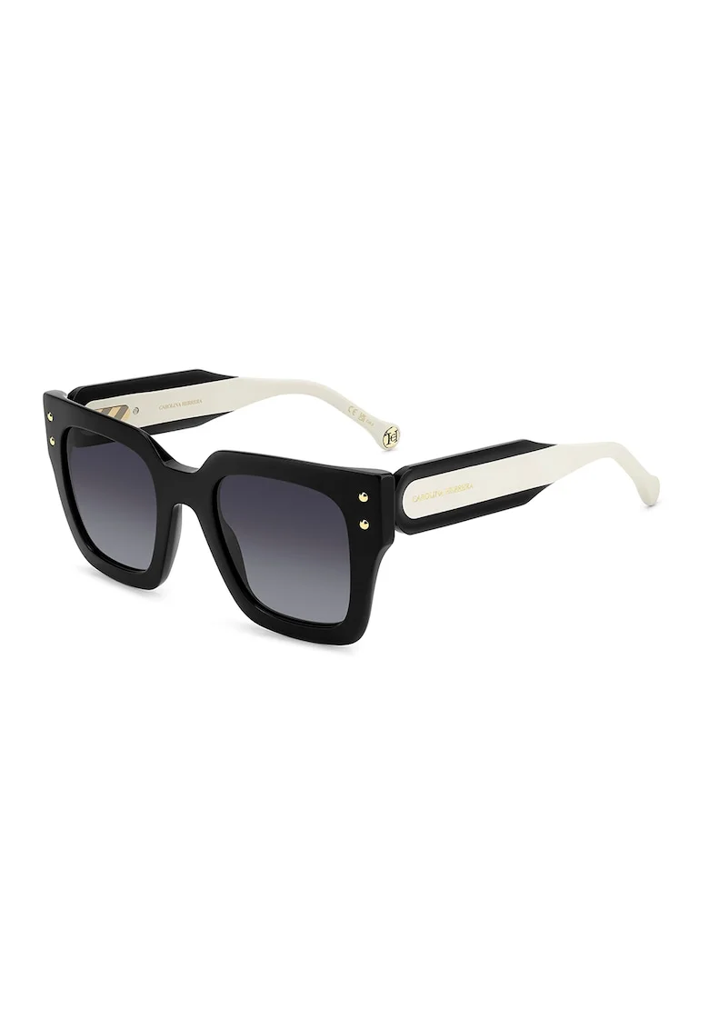 Ochelari de soare cu lentile patrate, Alb/Negru