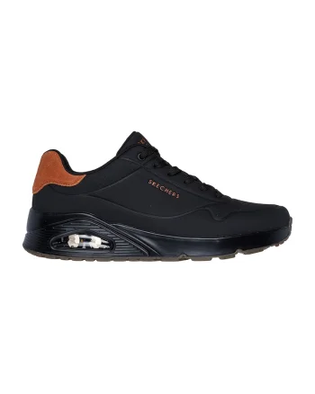 Pantofi sport cu insertii de piele intoarsa Uno-Suited On Air, Negru/Maro scortisoara