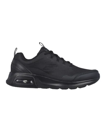 Pantofi sport cu garnituri de piele ecologica Skech-Air Court, Negru