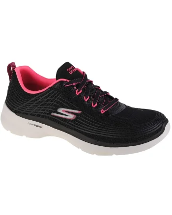 Sneakers,  Go Walk 6 - Stunning Glow 124554-BKHP, Negru, Negru