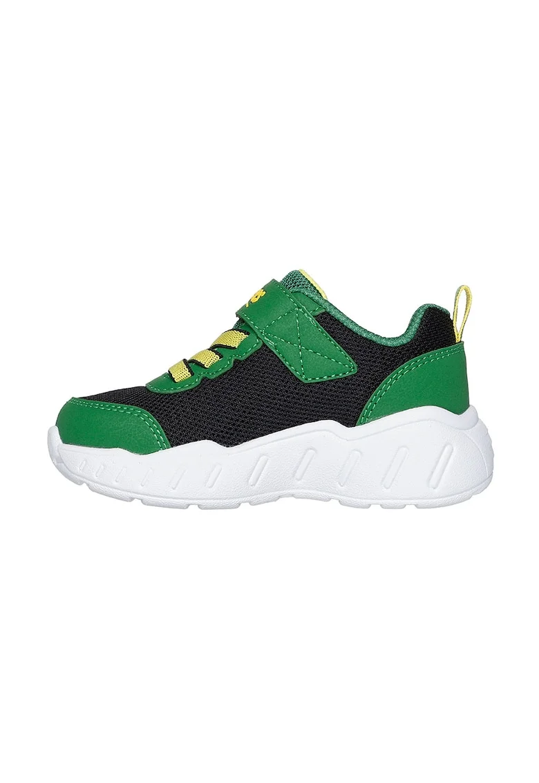 Pantofi sport cu model si velcro, Verde/Negru/Albastru