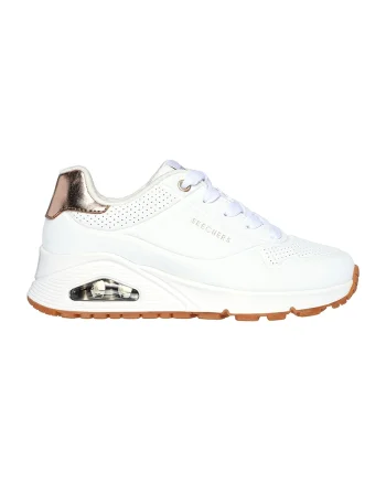 Pantofi sport de piele ecologica cu segmente peraqsqforate Uno Gen 1, Alb