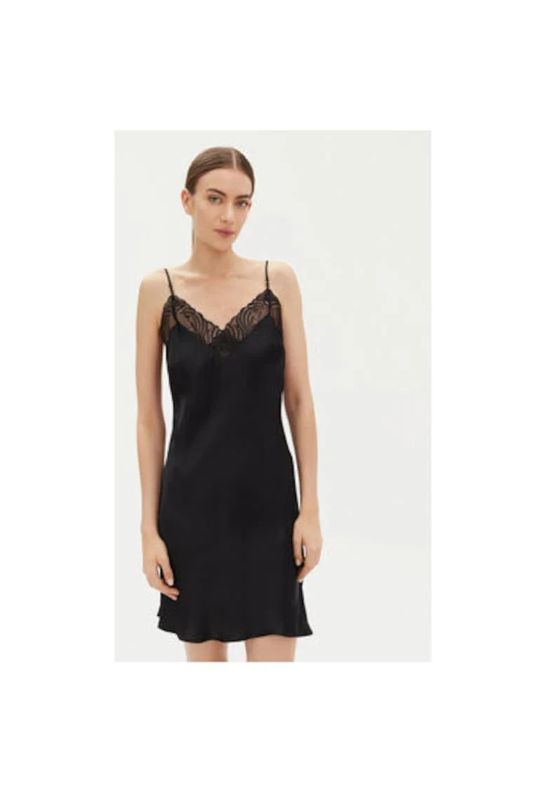 Camasa de noapte dama,  304888175, Modal/Viscoza, Negru