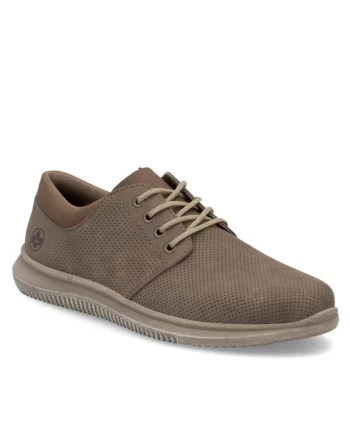 Pantofi bărbați din piele perforată Rieker maro nisip 10405-25