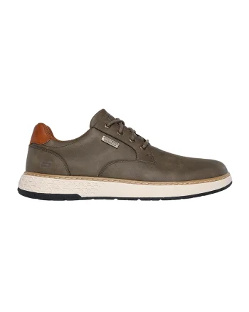 Pantofi casual impermeabili de piele ecologica, Kaki