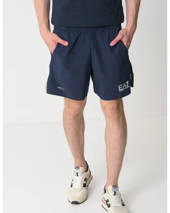 Pantaloni scurti cu talie elastica, Bleumarin