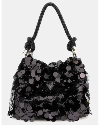 Geanta bucket cu paiete Holiday Shine, Negru