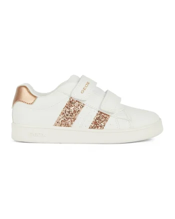 Pantofi sport cu inchidere velcro si detalii stralucitoare Eclyper, Alb/Auriu