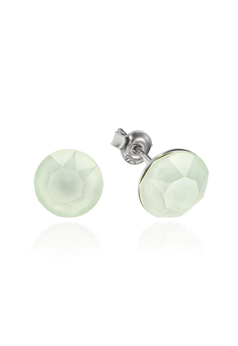 Cercei Argint 925 placat cu rodiu cu cristale Swarovski® Xirius 8mm, Verde menta
