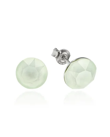 Cercei Argint 925 placat cu rodiu cu cristale Swarovski® Xirius 8mm, Verde menta
