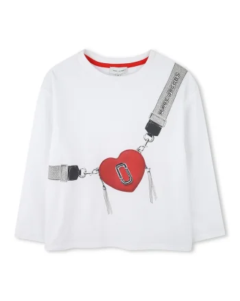 Bluza din bumbac cu design grafic, Alb optic/Rosu vermillion