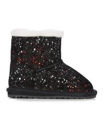 Ghete de piele intoarsa fara inchidere Galaxy, Rosu/Alb/Negru