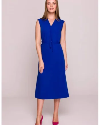 Rochie cu decolteu legat si curea in talie,