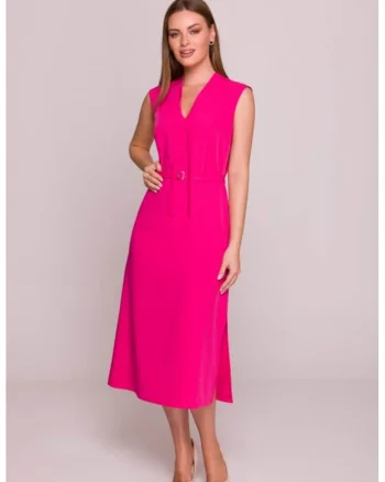 Rochie cu decolteu legat si curea in talie,