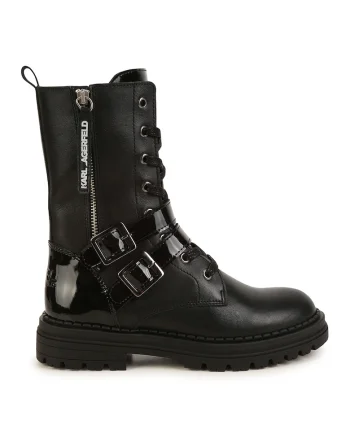 Cizme biker de piele, Negru