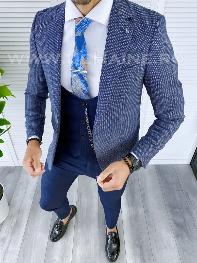 Sacou barbati  bleumarin slim fit B5317 P19-1.1
