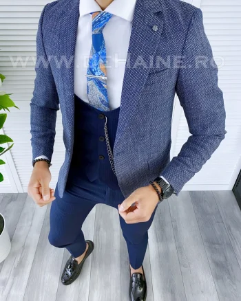 Sacou barbati  bleumarin slim fit B5317 P19-1.1