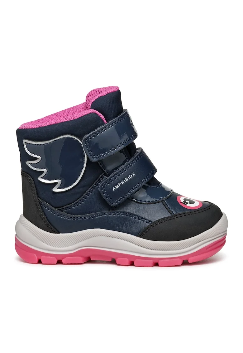 Ghete cu inchidere velcro, Fucsia/Alb murdar/Bleumarin