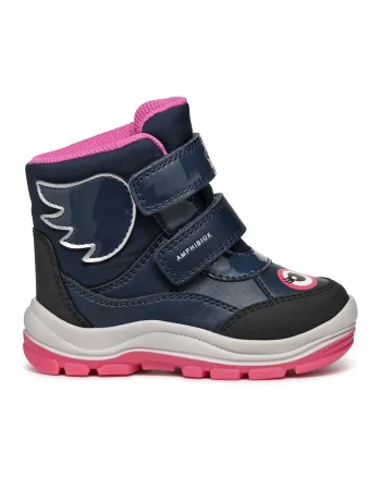 Ghete cu inchidere velcro, Fucsia/Alb murdar/Bleumarin