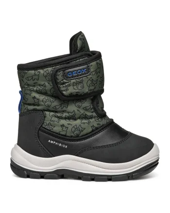 Ghete impermeabile cu inchidere velcro, Negru/Alb optic/Verde feriga