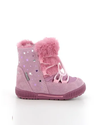 Ghete de piele intoarsa cu fermoar, Roz