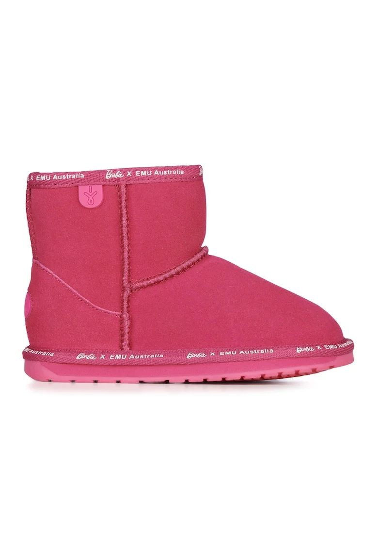 Cizme de piele intoarsa fara inchidere Barbie Wallaby, Roz aprins